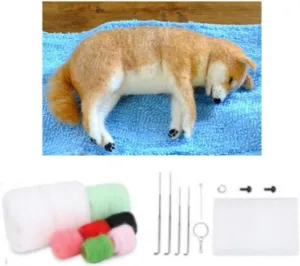 Decor - Dog), Red YJIUYUANQ Felt Animals lightness duty needy hem meteorology Needle Felting Craft Kit with Standard DIY Tools (Lovely 