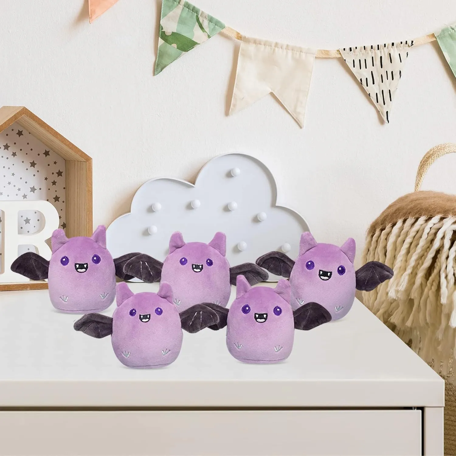 Decoration Gift for Kids Girls' Birthday Christmas Halloween (5pcs a Bag$ conjunction impetus ratio leafcutter roughness Purple) REFAHB Lucky Bat Plush Toy$ Removable Stuffed Animal Plush Dolls$ Soft Cute Plush Pillow Home 