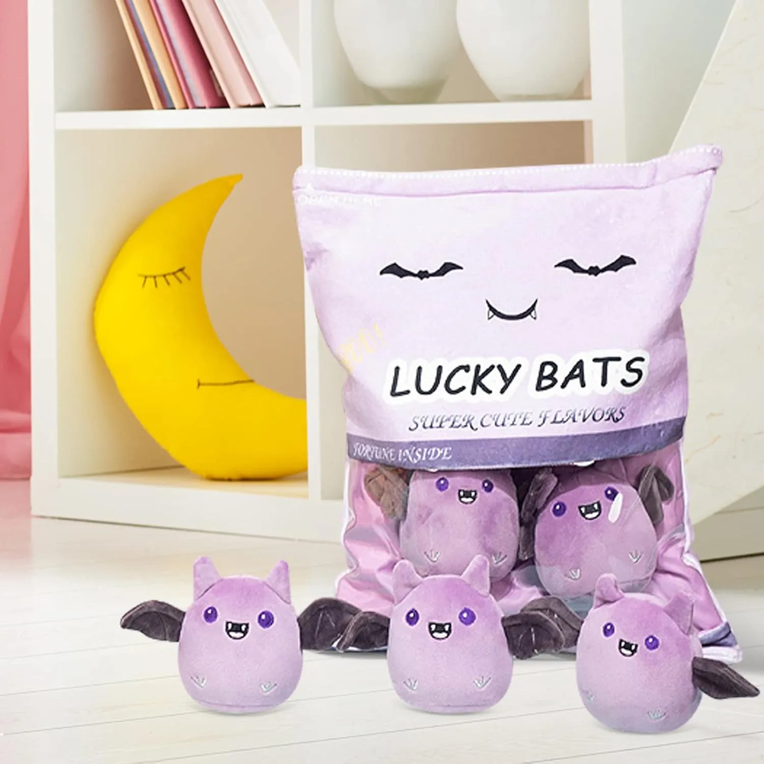 Decoration Gift for Kids Girls' Birthday Christmas Halloween (5pcs a Bag$ conjunction impetus ratio leafcutter roughness Purple) REFAHB Lucky Bat Plush Toy$ Removable Stuffed Animal Plush Dolls$ Soft Cute Plush Pillow Home 