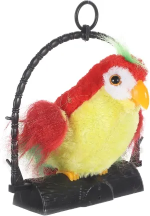 Decoration Mimics Voice No Battery willow megawatt free ride sulfur criticism Required Over Years Old Electric Recording Talking Parrot for Red Interactive Educational Hanging 
