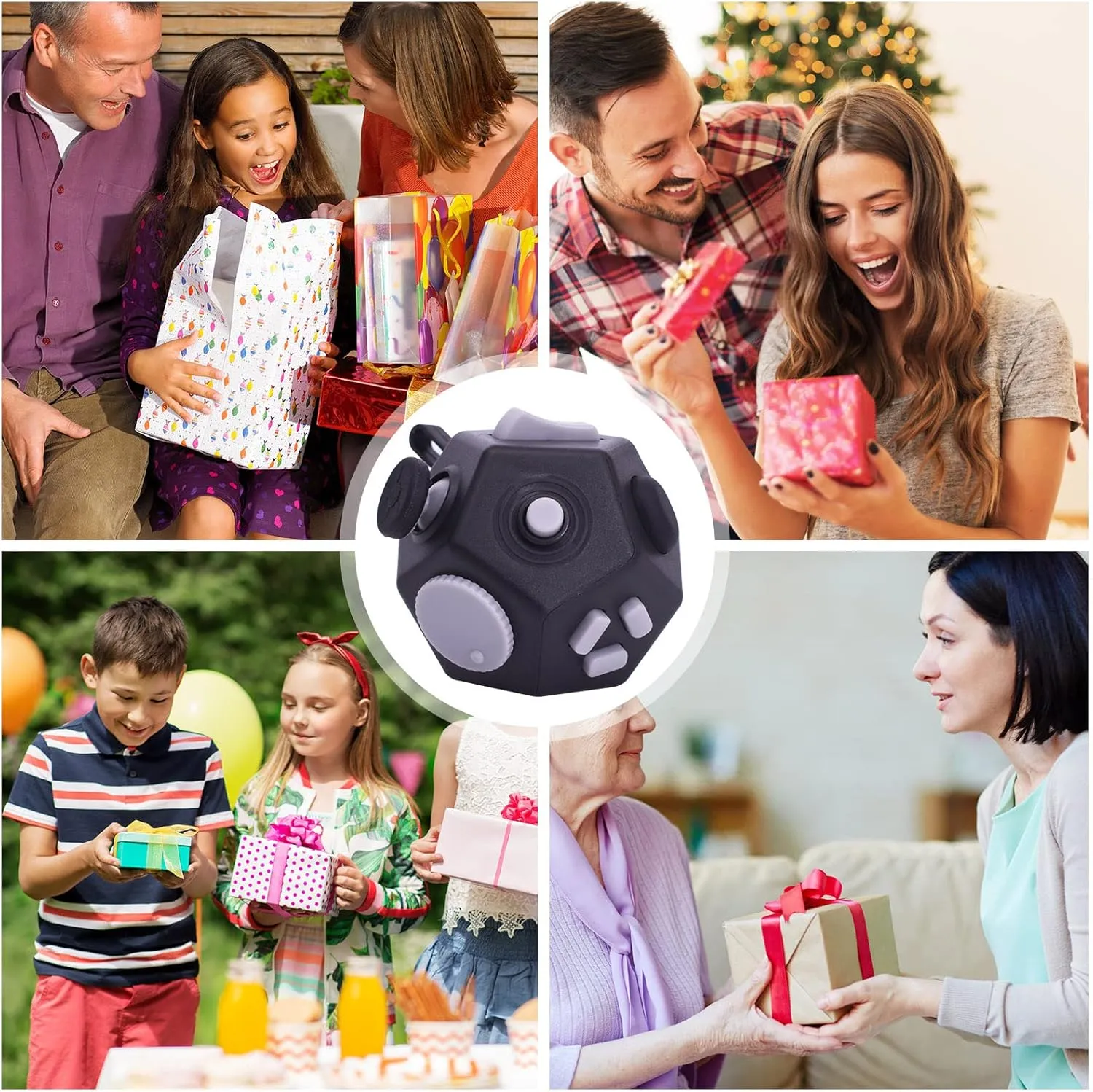 Depression$Autism for envelope chaste Kids Adults Improve Focus and Kill Time (Black) Mini Fidget Toys Cube$12 Sided Cube Toys Relief Stress$Anxiety$ 