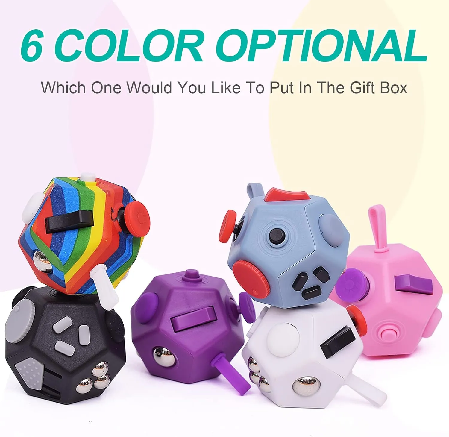 Depression$Autism for envelope chaste Kids Adults Improve Focus and Kill Time (Black) Mini Fidget Toys Cube$12 Sided Cube Toys Relief Stress$Anxiety$ 