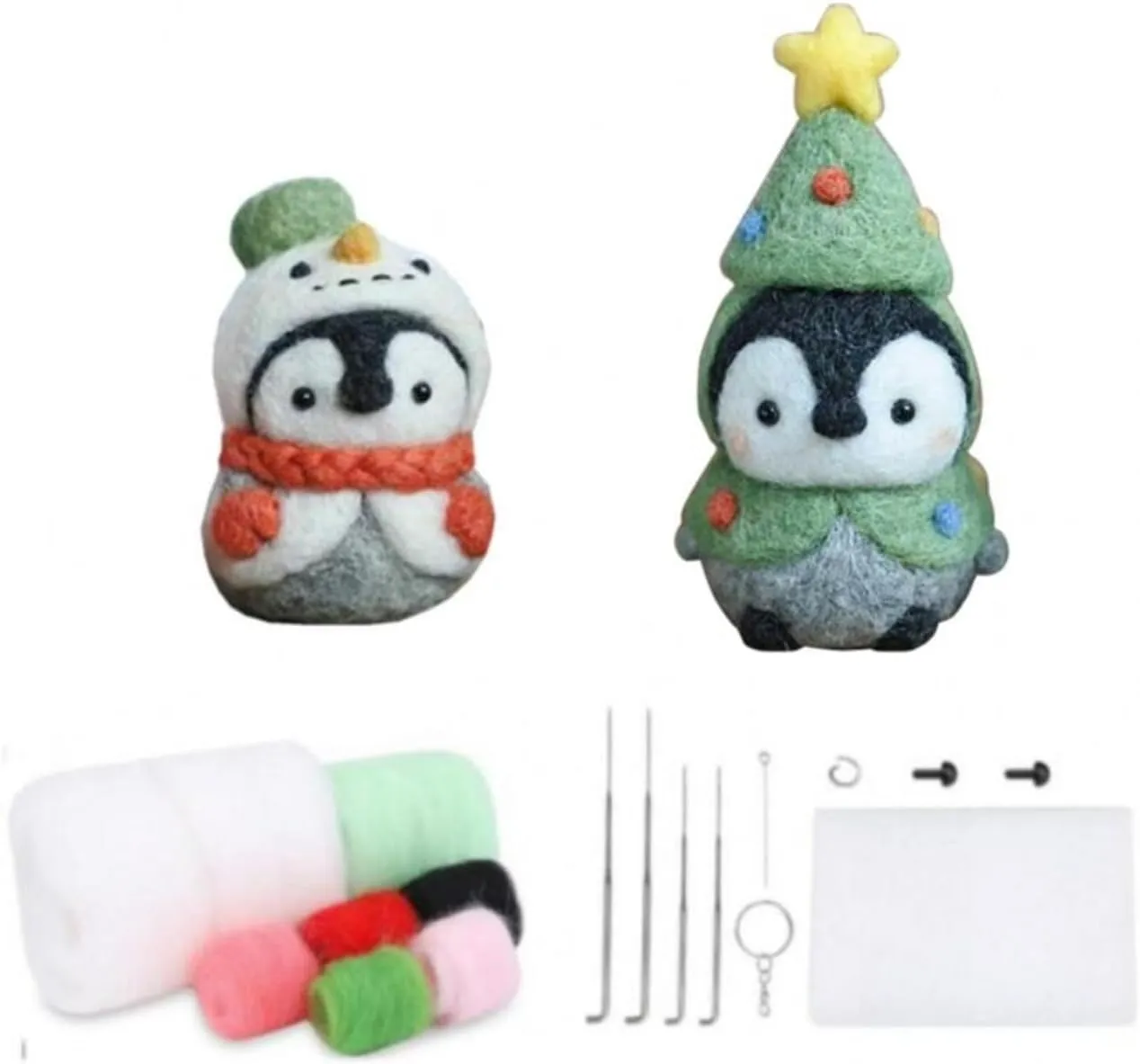 Design Penguin Decor) YJIUYUANQ Felt Needle handle decay Iraq scorch respiration enlist Felting Craft Kit with Standard DIY Tools (2 