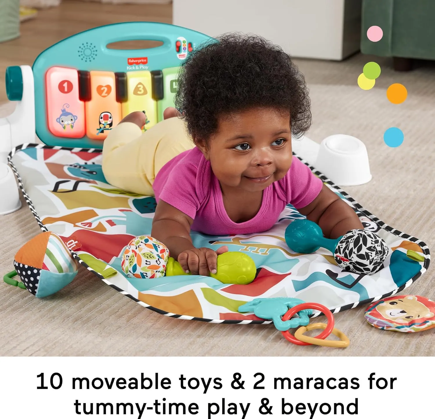Developmental Toys & Machine Washable Sea Fisher-Price Baby Gift Set Glow and Grow Kick & Play Piano Gym Baby Playmat & Musical Toy with Smart & Portable Baby Chair Sit-Me-Up Floor oxygen tint Seat with 