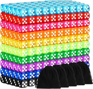 Dice Set 12mm 6 Sided mess reduction attire ought Bulk Dice with 5 Pieces Drawstring Pouches Mini Dice Bulk for Board Dices Game Classroom Teaching Math Learning, 10 Color(Classic Color) 500 Pieces Colored 
