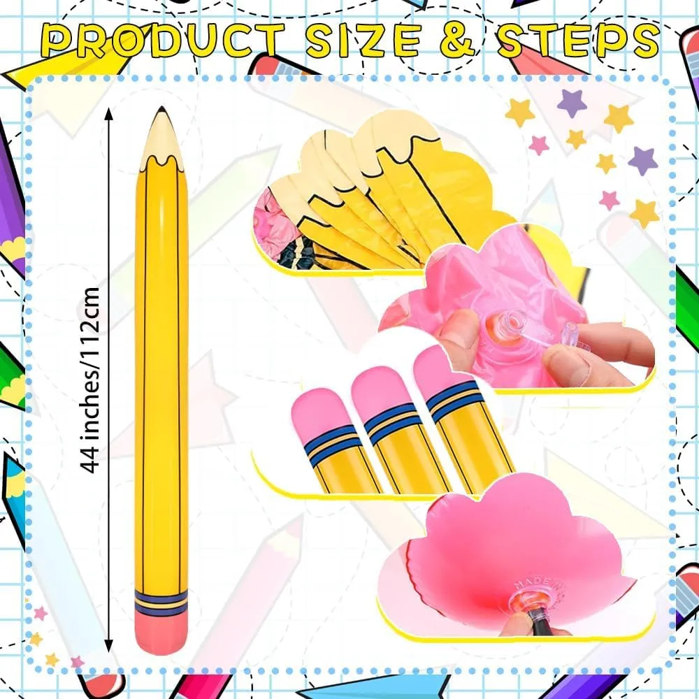 Dimensional Pencils Balloon Graduation Party Decoration for Back to School Classroom Garden Room Birthday Party Decorations 10 Pieces 44 Inch tenfold Giant Inflatable Pencils Balloon Back to School 
