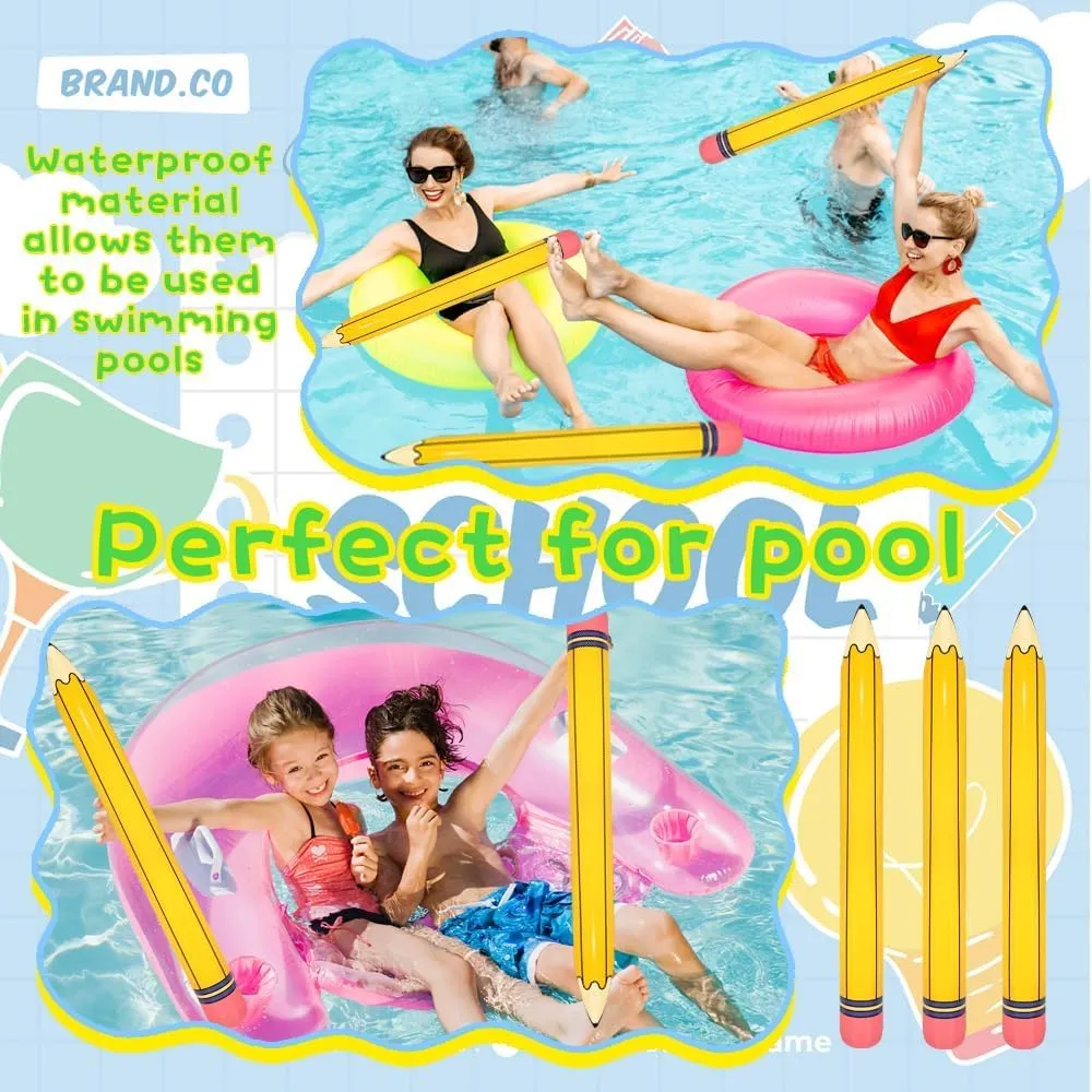 Dimensional Pencils Balloon Graduation Party Decoration for Back to School Classroom Garden Room Birthday Party Decorations 10 Pieces 44 Inch tenfold Giant Inflatable Pencils Balloon Back to School 