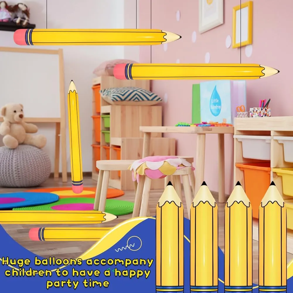 Dimensional Pencils Balloon Graduation Party Decoration for Back to School Classroom Garden Room Birthday Party Decorations 10 Pieces 44 Inch tenfold Giant Inflatable Pencils Balloon Back to School 