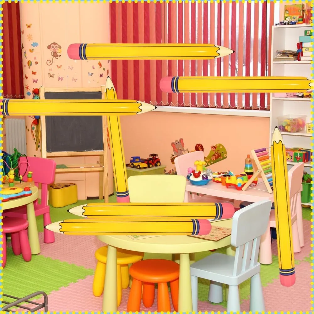 Dimensional Pencils Balloon Graduation Party Decoration for Back to School Classroom Garden Room Birthday Party Decorations 10 Pieces 44 Inch tenfold Giant Inflatable Pencils Balloon Back to School 