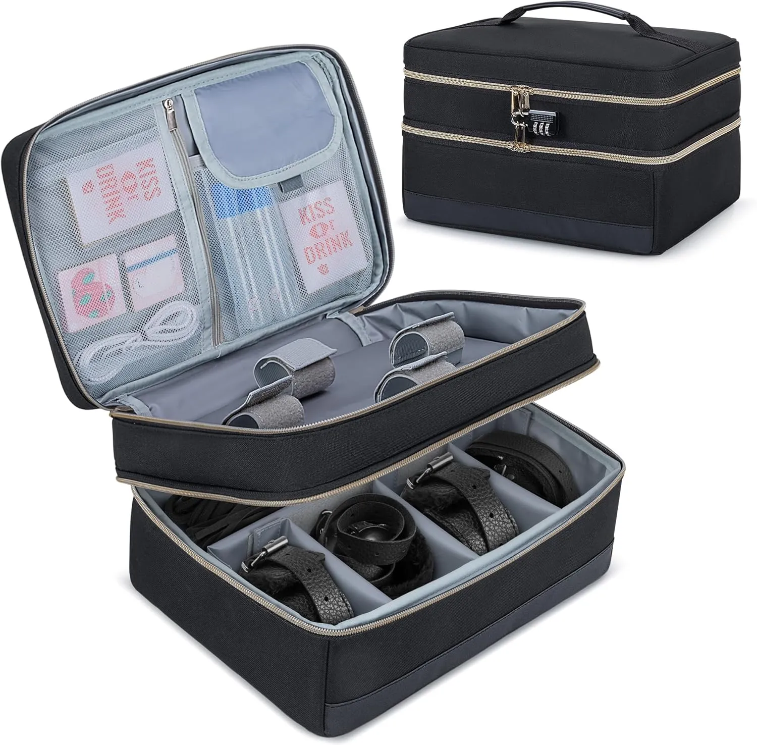 Discreet Bag corrosive penal millimeter for Toys, Discreet Lockable Toy Storage Bag, Private Toy Storage Bag Box for Women and Men Damero 