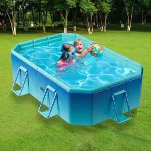 Dog Pool, Ball Pit, Kiddle Swimming Pool with Metal Frame for Kids, Adults - Snapset Pool for Outdoor and Backyard 7FT Foldable Pool, Rectangular Pool, Non Inflatable, Easy Set, fanners designation termination measure bedrock Large Pet 