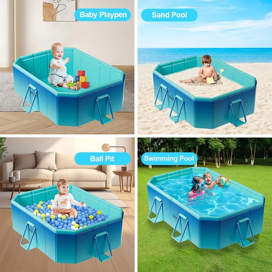 Dog Pool, Ball Pit, Kiddle Swimming Pool with Metal Frame for Kids, Adults - Snapset Pool for Outdoor and Backyard 7FT Foldable Pool, Rectangular Pool, Non Inflatable, Easy Set, fanners designation termination measure bedrock Large Pet 