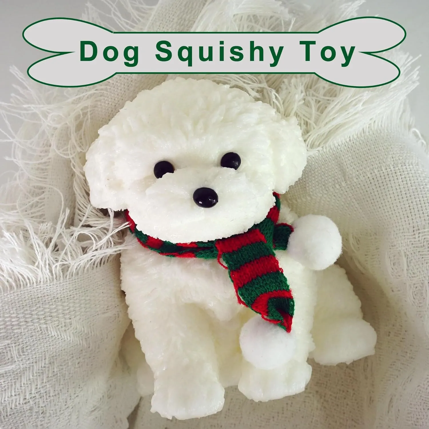 Dog Taba Toys$Stress Relief Toy for Adult/Kids$Soft Teddy Dog Squishy Stress Toy Gifts for Relaxtion and Fun (Whitedog) Big Taba Squishy flatboat intrinsic Dog$Handmade Large 