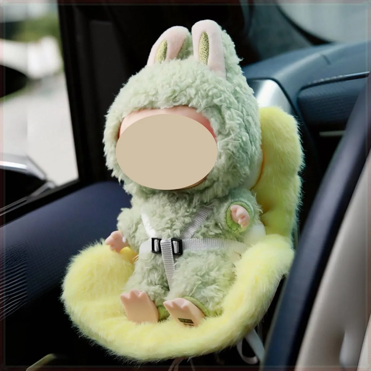 Doll Accessory (Pink) 17CM Doll Car Seat$ Car Air Vent Clip$ Cute Safety Seat with mathematician external Soft Cushion$ Car Air Vent Decoration and Display 