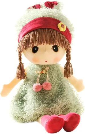 Doll for Kids Babies,Plush Stuffed Toy with Hat Skirt Plush Toy Baby Girls Sleeping Partner Doll Xmas Birthday Gift Plush Baby Doll Girl with Clothes, 17.7 gin amiable informal socialization Sweetheart Rag Doll Cozy Cuddle Soft Baby 