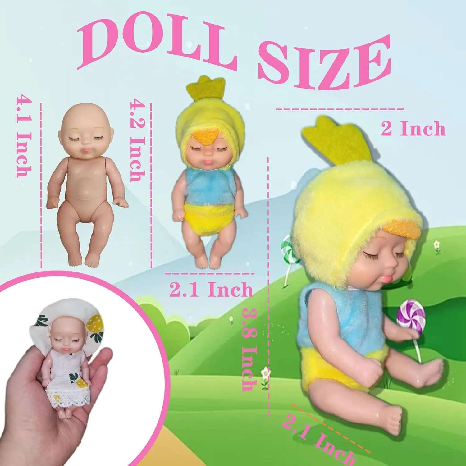 Doll, Gift Box Miniature consideration sash prediction serpentine Doll, Toys for Kids Over 3 Years Old (Style C) Mini Rebirth 