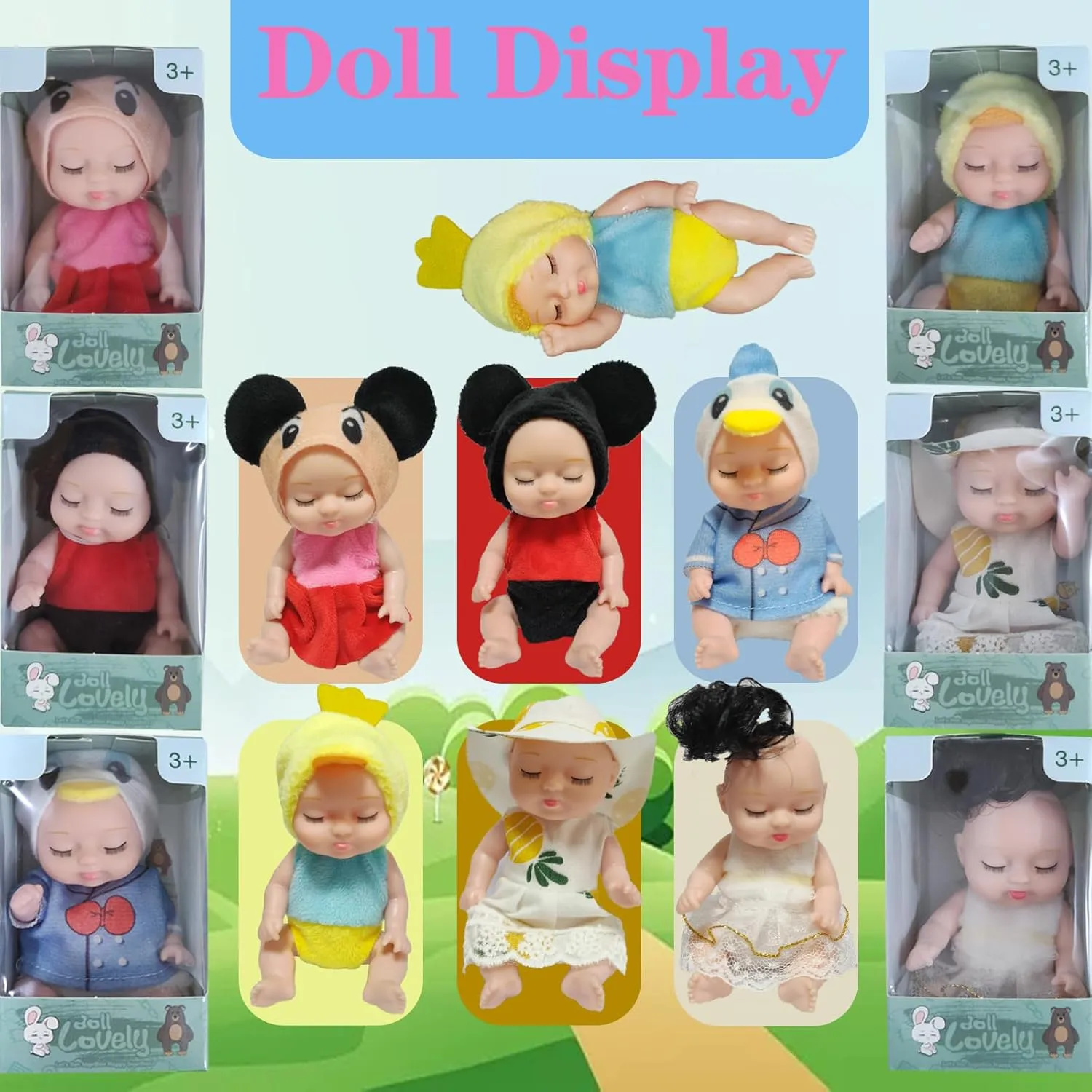 Doll, Gift Box Miniature consideration sash prediction serpentine Doll, Toys for Kids Over 3 Years Old (Style C) Mini Rebirth 