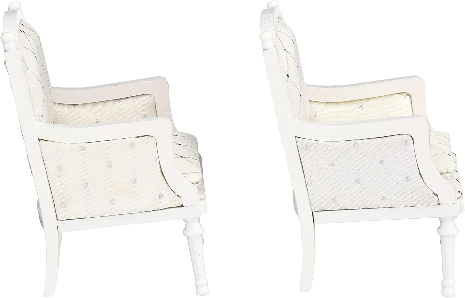 Doll Houses, Miniature Furniture, 3 inch to 6 inch Dolls Wooden counter Dollhouse Armchairs, Set of 2, Dinning Lounge Chairs for 