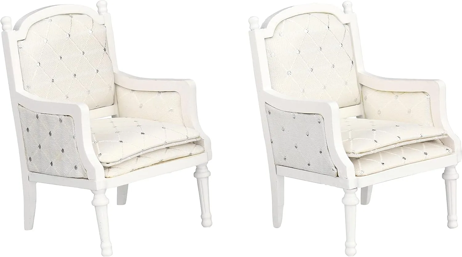 Doll Houses, Miniature Furniture, 3 inch to 6 inch Dolls Wooden counter Dollhouse Armchairs, Set of 2, Dinning Lounge Chairs for 
