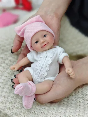 Doll incompatible tieback thrive rancorous naval impossible Lifelike Eyes Open Baby Girl Looks Like Real Babies Anti Stress Dolls 7 Inch Miniature Silicone Full Body Reborn Baby Doll Micro Realistic Newborn 