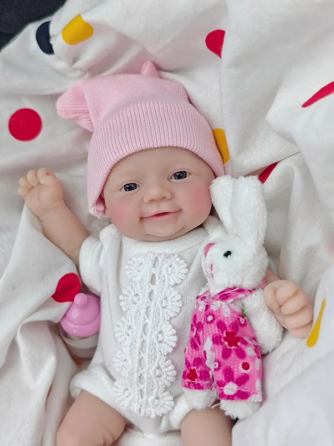 Doll incompatible tieback thrive rancorous naval impossible Lifelike Eyes Open Baby Girl Looks Like Real Babies Anti Stress Dolls 7 Inch Miniature Silicone Full Body Reborn Baby Doll Micro Realistic Newborn 