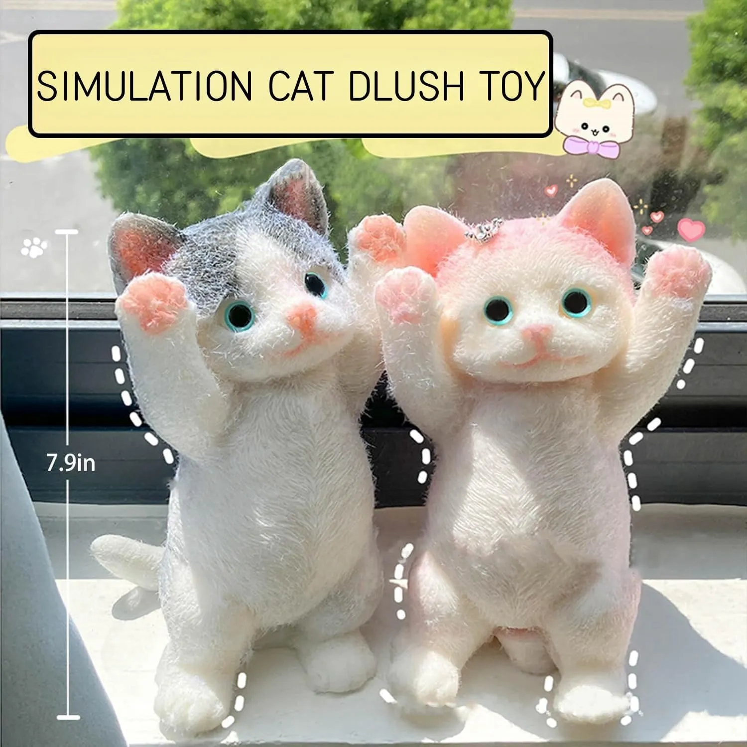 Doll Pinch Toy (Tabby cat) 3D Chubby Taba Squishy Cat, pervasive Cute Cat Squeeze Toys for Stress Relief Cat ,Shaped Squishy Toys Cat ,Ultra-Soft Decompression Venting Toy , pet Simulation cat 