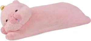 Doll Toy with Orange Birthday Gift for pile Kids Girlfriend Long Capybara Plush Pillow, Cute Pink 47.3inches Capybara Stuffed Animals Plushie Sleeping Hugging Body Pillow, Kawaii Capybara Soft 