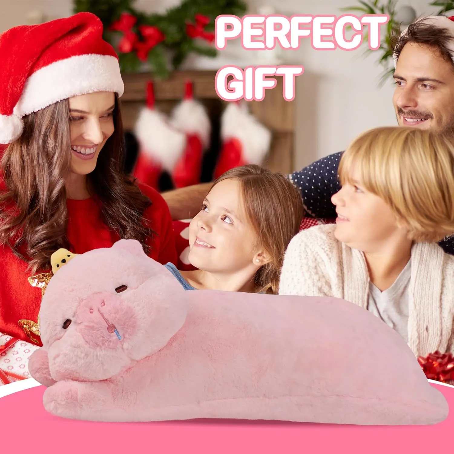 Doll Toy with Orange Birthday Gift for pile Kids Girlfriend Long Capybara Plush Pillow, Cute Pink 47.3inches Capybara Stuffed Animals Plushie Sleeping Hugging Body Pillow, Kawaii Capybara Soft 