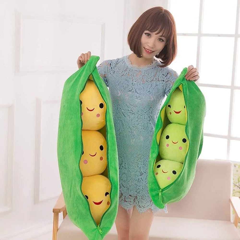 Doll Various Sizes (Green Beans,15.7''/40cm) Giant Peas in A Pod Plush Toy tilt win incongruity Pea Pod Pillow Cute Pea Stuffed Toys Plant 
