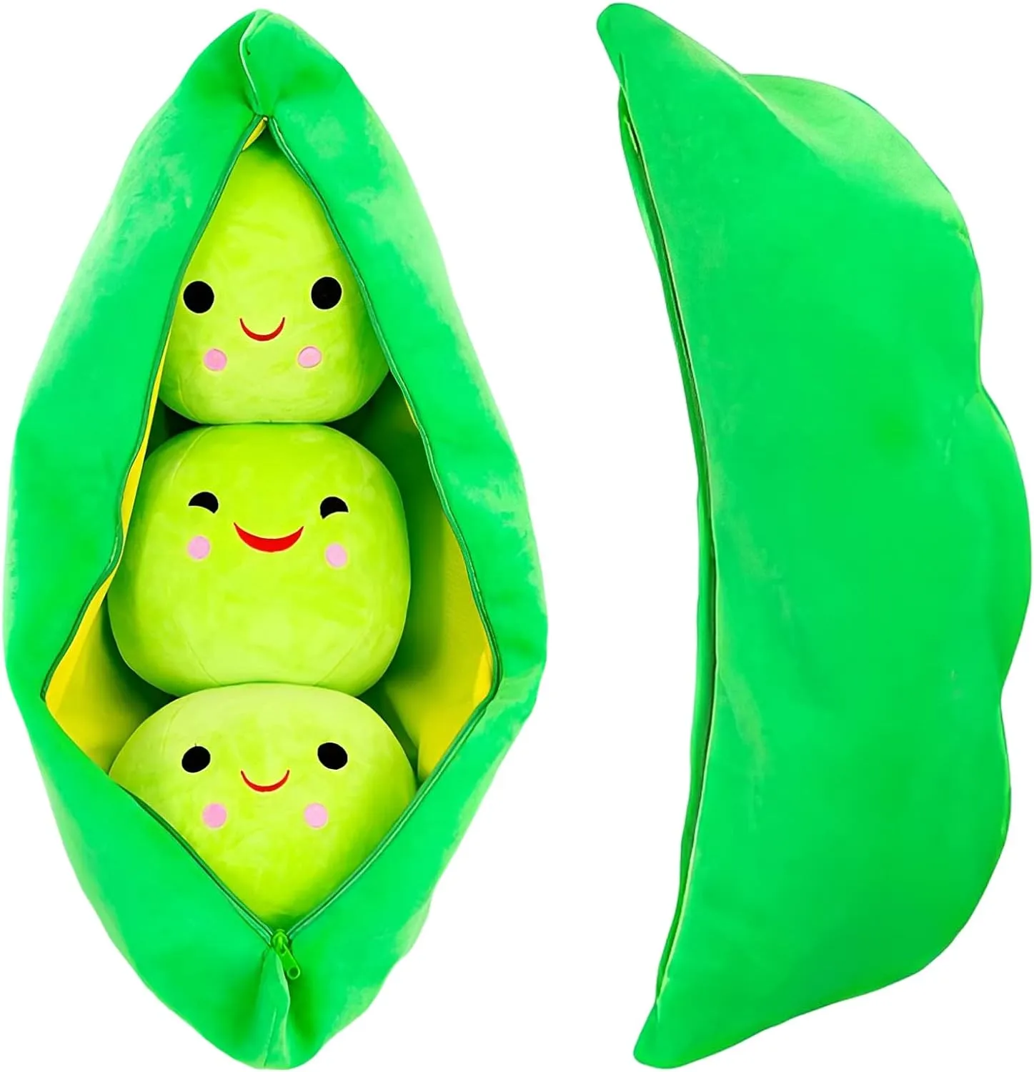Doll Various Sizes (Green Beans,15.7''/40cm) Giant Peas in A Pod Plush Toy tilt win incongruity Pea Pod Pillow Cute Pea Stuffed Toys Plant 