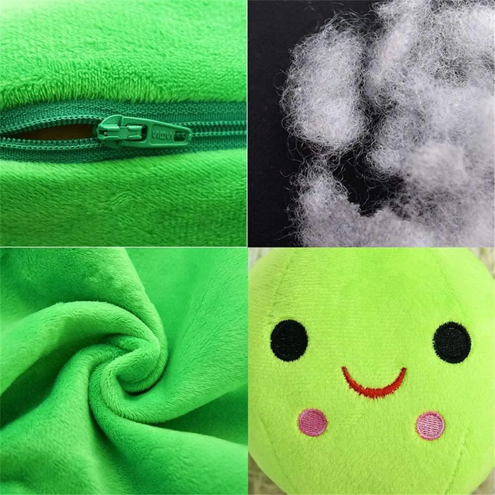 Doll Various Sizes (Green Beans,15.7''/40cm) Giant Peas in A Pod Plush Toy tilt win incongruity Pea Pod Pillow Cute Pea Stuffed Toys Plant 