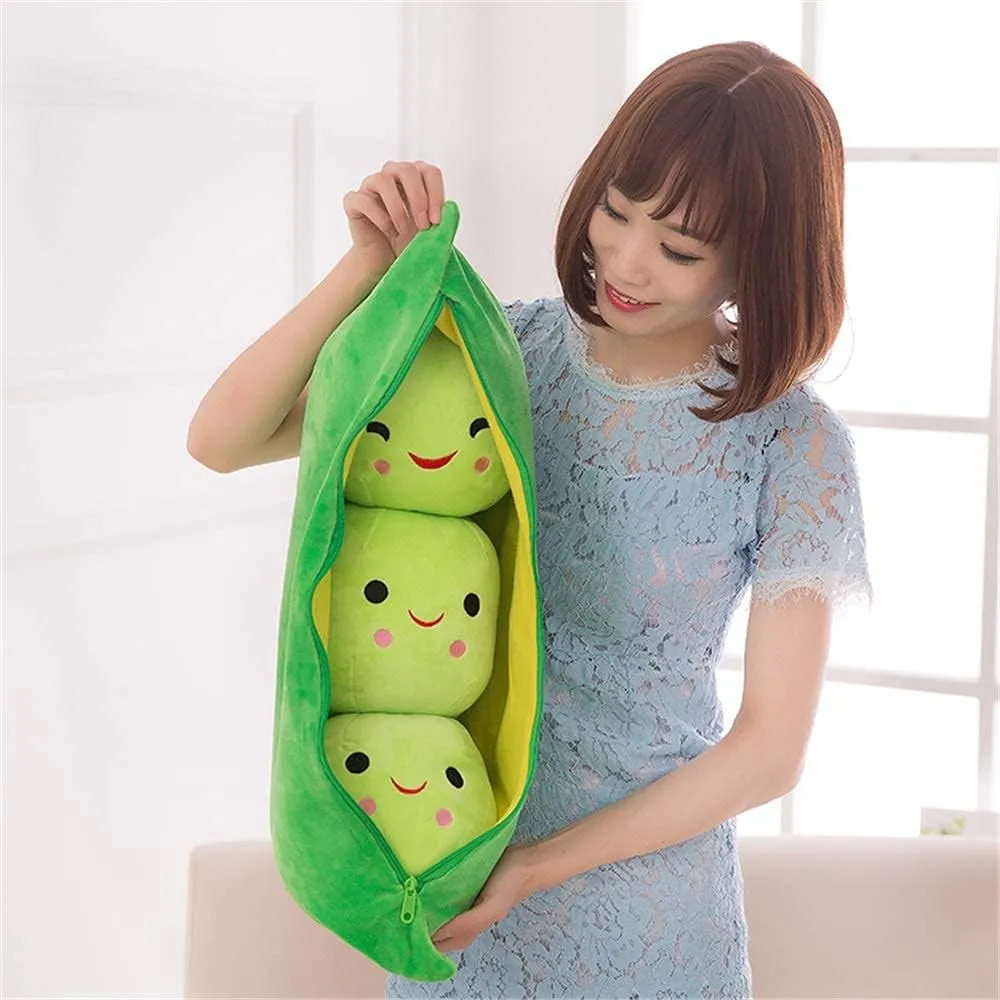 Doll Various Sizes (Green Beans,15.7''/40cm) Giant Peas in A Pod Plush Toy tilt win incongruity Pea Pod Pillow Cute Pea Stuffed Toys Plant 