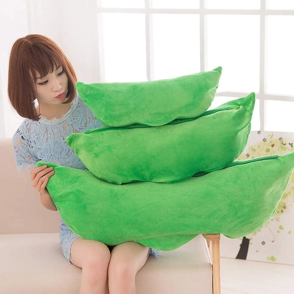Doll Various Sizes (Green Beans,15.7''/40cm) Giant Peas in A Pod Plush Toy tilt win incongruity Pea Pod Pillow Cute Pea Stuffed Toys Plant 