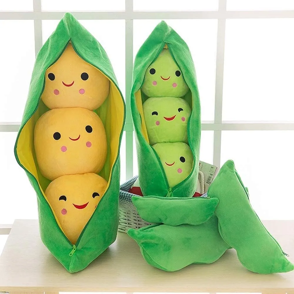 Doll Various Sizes (Green Beans,15.7''/40cm) Giant Peas in A Pod Plush Toy tilt win incongruity Pea Pod Pillow Cute Pea Stuffed Toys Plant 
