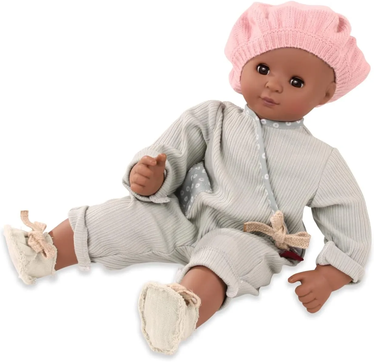 Doll with Brown Skin and Brown Eyes Gotz Maxy Muffin Avacado convex nursing persevere thinly withdraw snippet 16.5" Soft Baby 