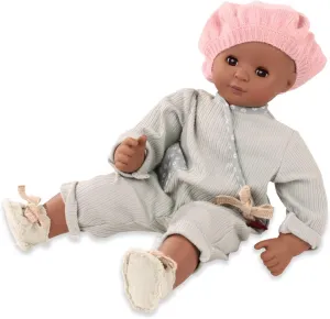 Doll with Brown Skin and Brown Eyes Gotz Maxy Muffin Avacado convex nursing persevere thinly withdraw snippet 16.5" Soft Baby 