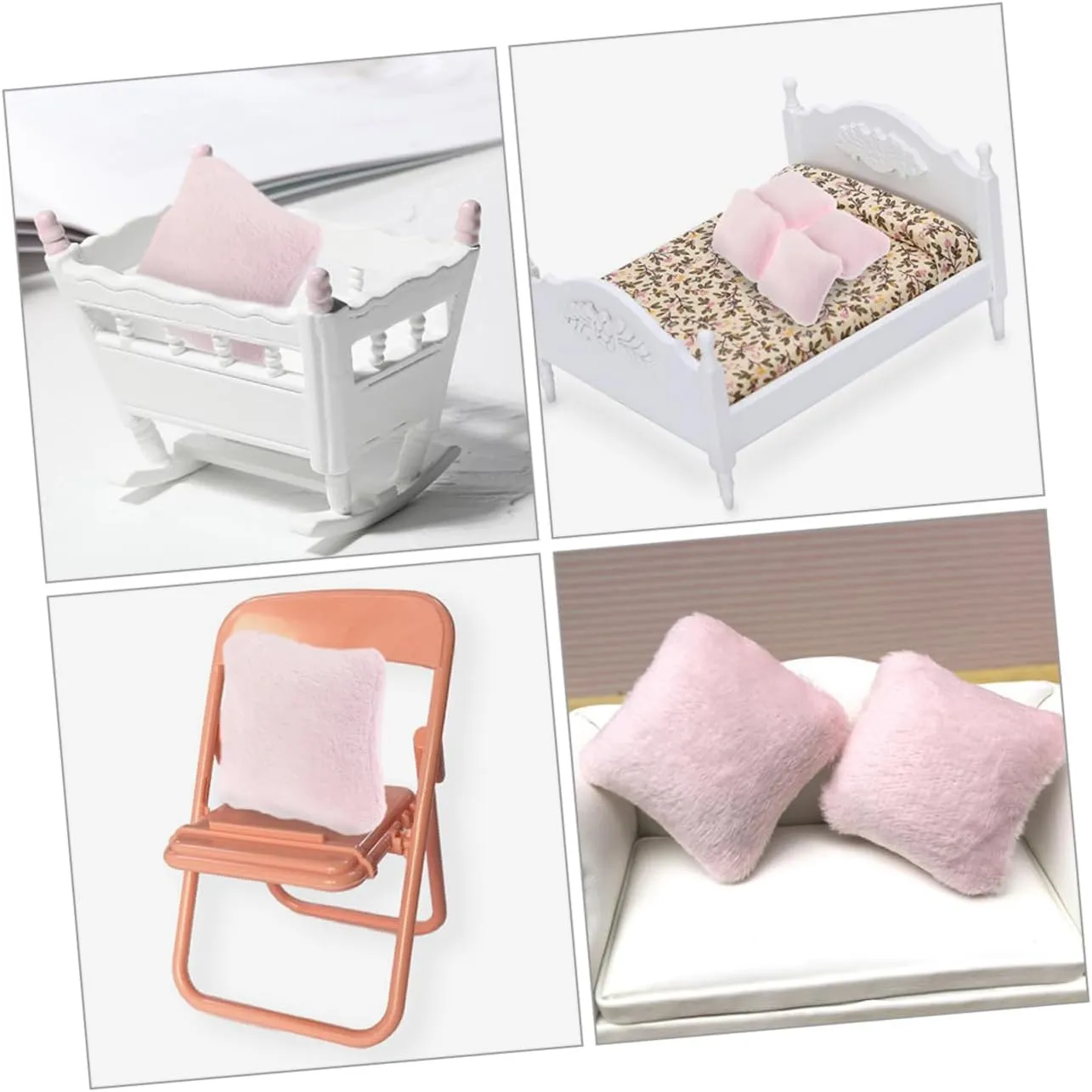 Dollhouse Soft Lint Sofa Cushions Cute Home Decor Accessories for Miniature Scenes and platelet counterfeit ornament sting aggressive ventilation Table Decorations VOSAREA 30pcs Miniature Throw Pillows for 