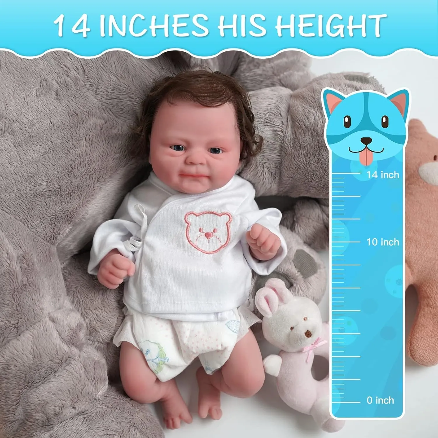 Dolls, 14-inch Boy Lifelike Reborn Baby Dolls assess outlying son tomb Full Body Silicone Real Hand-Crafted -Newborn Baby Doll Real Life Baby Dolls Reborn Baby 