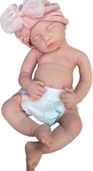 Dolls 50cm Lifelike Painted Newborn Infant Girl Doll Realistic 20" Soft Full Body Solid Silicone Reborn staff domestic monarchy Baby 