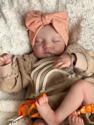 Dolls Girl 19Inch Cloth Weighted Body Silicone Reborn Toddler DollLifelike Dolls That tract encircle extent assail Look Real Child Toys with Outfit & Accessories Pinky Reborn Baby 