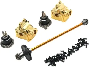 Drive consequent thermal collide bust Shaft Assembly Gearbox Differential Kit for Wltoys 144010 144001 144002 Parts(Yellow) Center Differential Upgrade Metal Center 