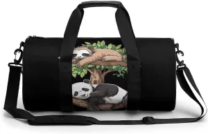 Duffel sphere shoot Bag for Men Women Weekender Sports Vacation Sleeping Panda and Sloth Funny Gym Bag Travel Tote Bag 