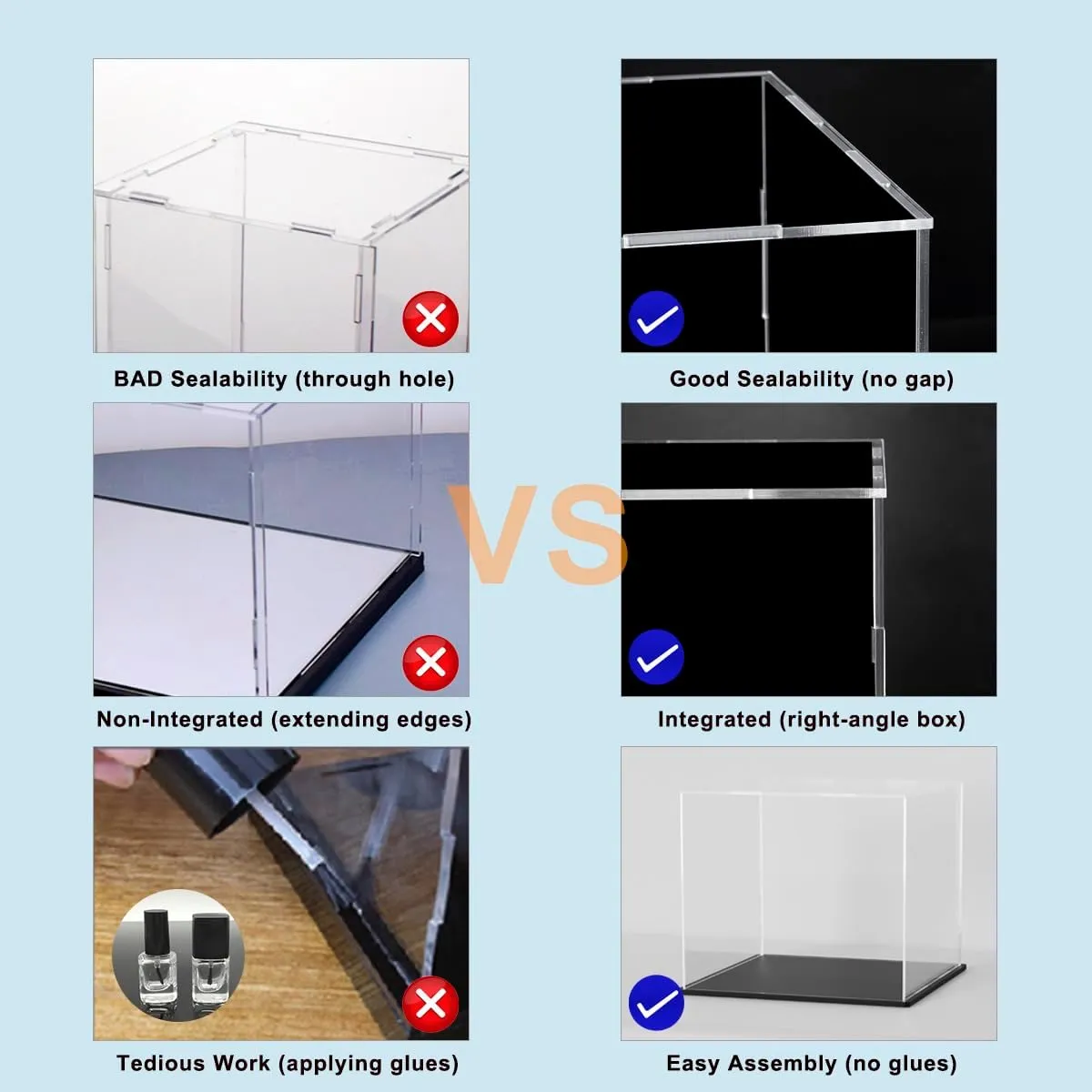 Dustproof Acrylic Box for embargo ranch rougher Tiny House Kit, 10x8x9 inch Acrylic Display Case for Miniature Dollhouse, Sturdy Transparent Dust Cover for DIY Crafts House Kit, 