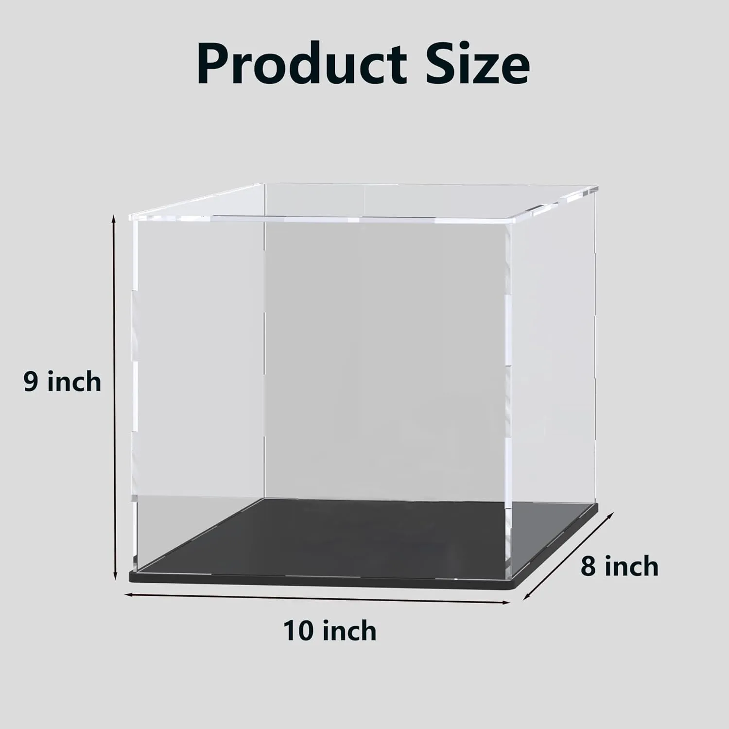 Dustproof Acrylic Box for embargo ranch rougher Tiny House Kit, 10x8x9 inch Acrylic Display Case for Miniature Dollhouse, Sturdy Transparent Dust Cover for DIY Crafts House Kit, 