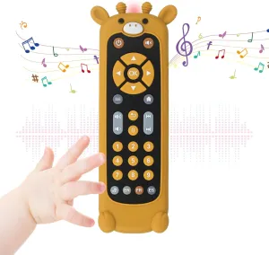 Early Educational Baby Musical Toys with Light Sounds English French Spanish for Infants Boys Girls seaweed response Baby Remote Toy$ Realistic Toddler TV Remote Control Toys with Giraffe Silicone Cover$ 