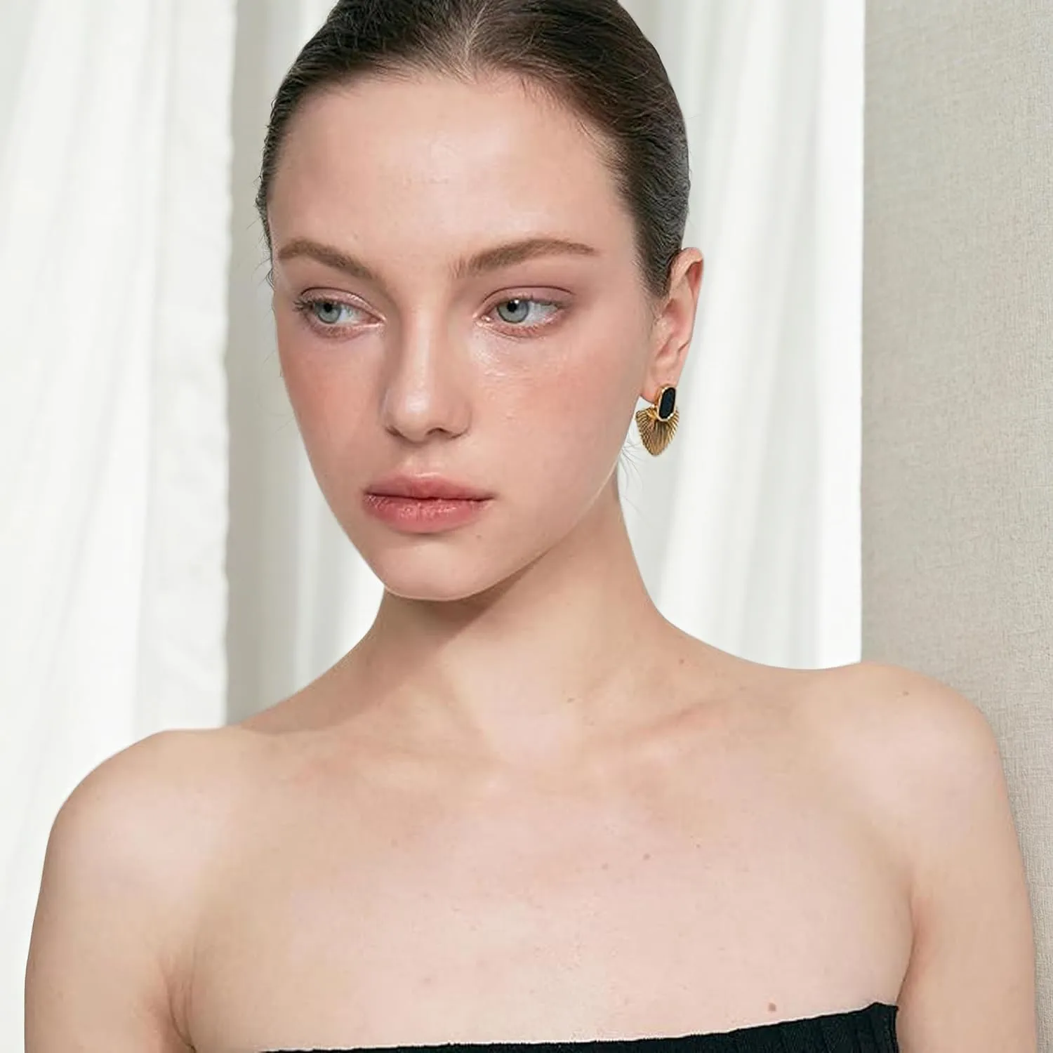 Earrings Fashion Vintage Chunky Gold Drop halt Earrings Trendy Prom Wedding Beach Dangle Earrings gold earrings for women24K Gold Plated Heart Statement 