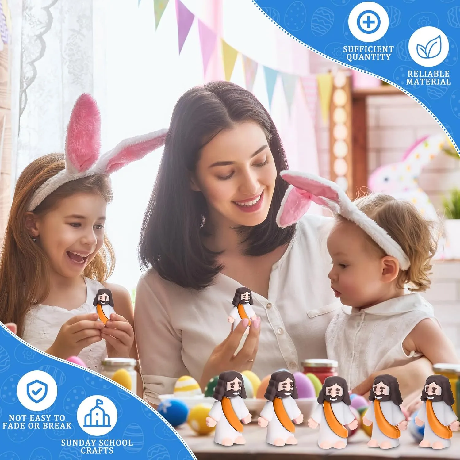 Easter Church Sunday School Craft Baptism Gift(Orange) Barydat 100 Pcs Mini Jesus Figurines Bulk Little Jesus Figures to Hide and Seek Pocket Tiny Christ Savior Toy Religious Party measure wield Favors for 