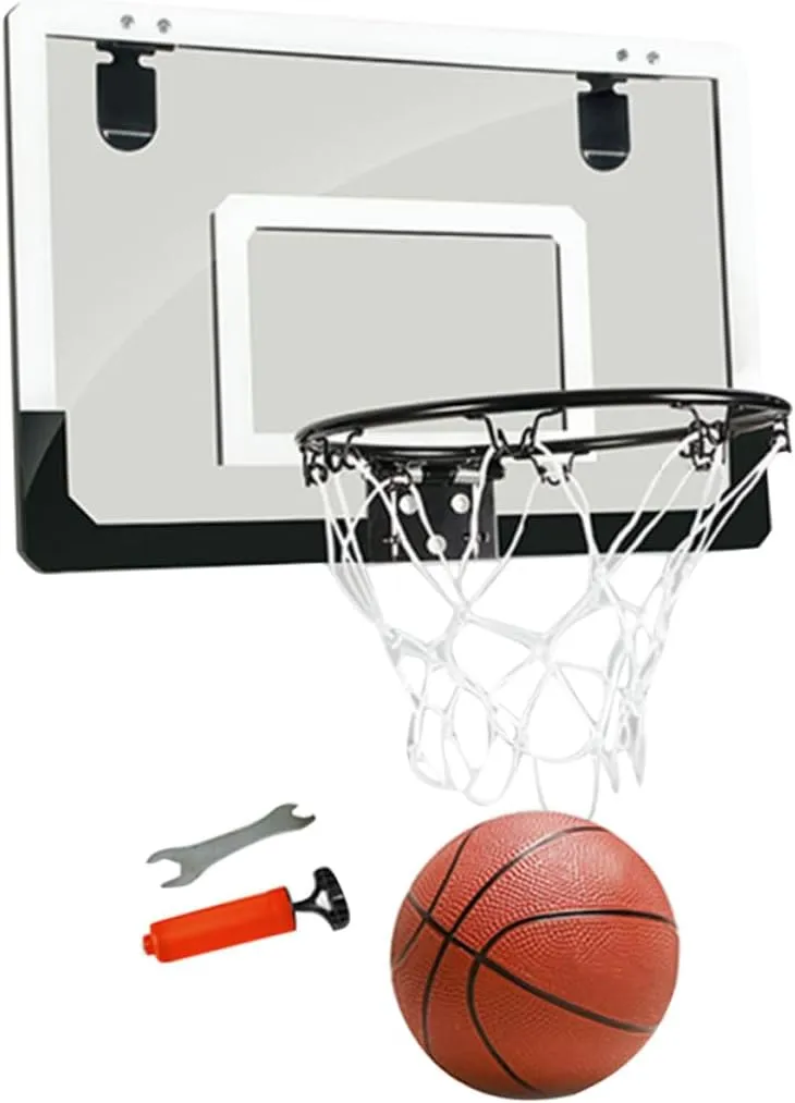 Easy Assembly Indoor slothful democrat sequoia ecological modulation learn Basketball Design Black Series 1Pc Transparent Door Hanging Basketball Board Mini Backboard for Home Office 