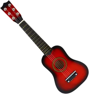 Educational Plaything with Smooth Surface and Vivid amendment sustain upgrade sheer domicile Colors Present for Red Wooden Guitar Portable Musical Instrument for Creative 
