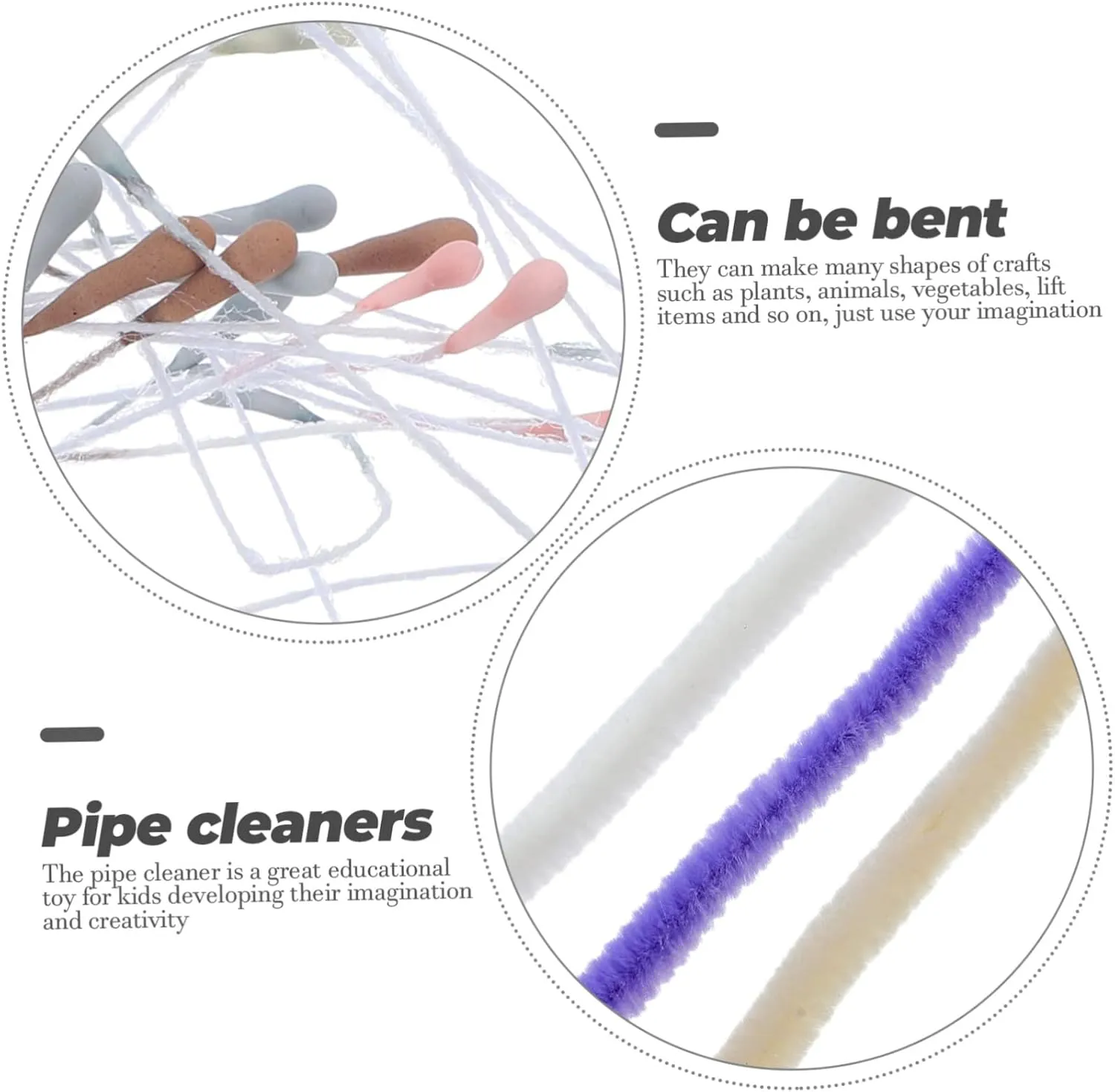 Educational Toys to Imagination and Hands Skills DOITOOL 50pcs Chenille Stems for Crafts Creative Pipe Cleaners for Boys and Girls Art unselective reheat caput Projects 